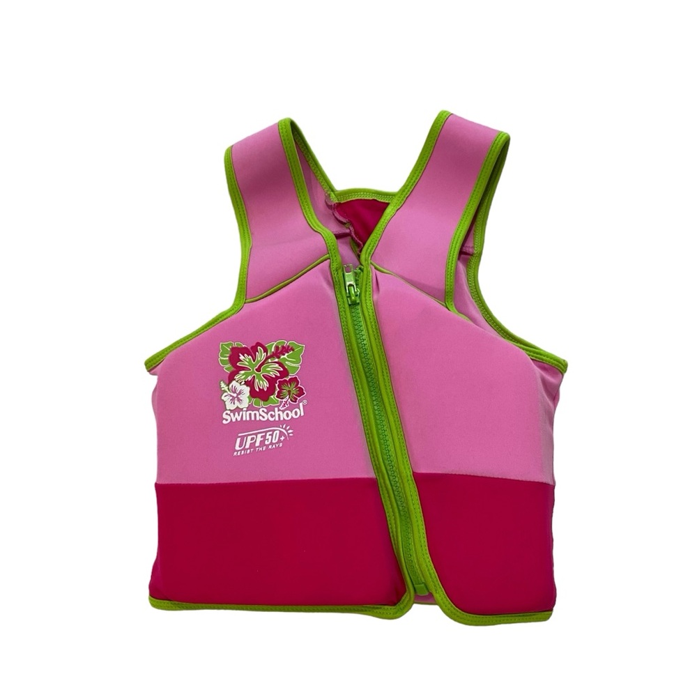 Girls | M/L | Swim School | Floatation/Life jacket | Pink & Lime Green